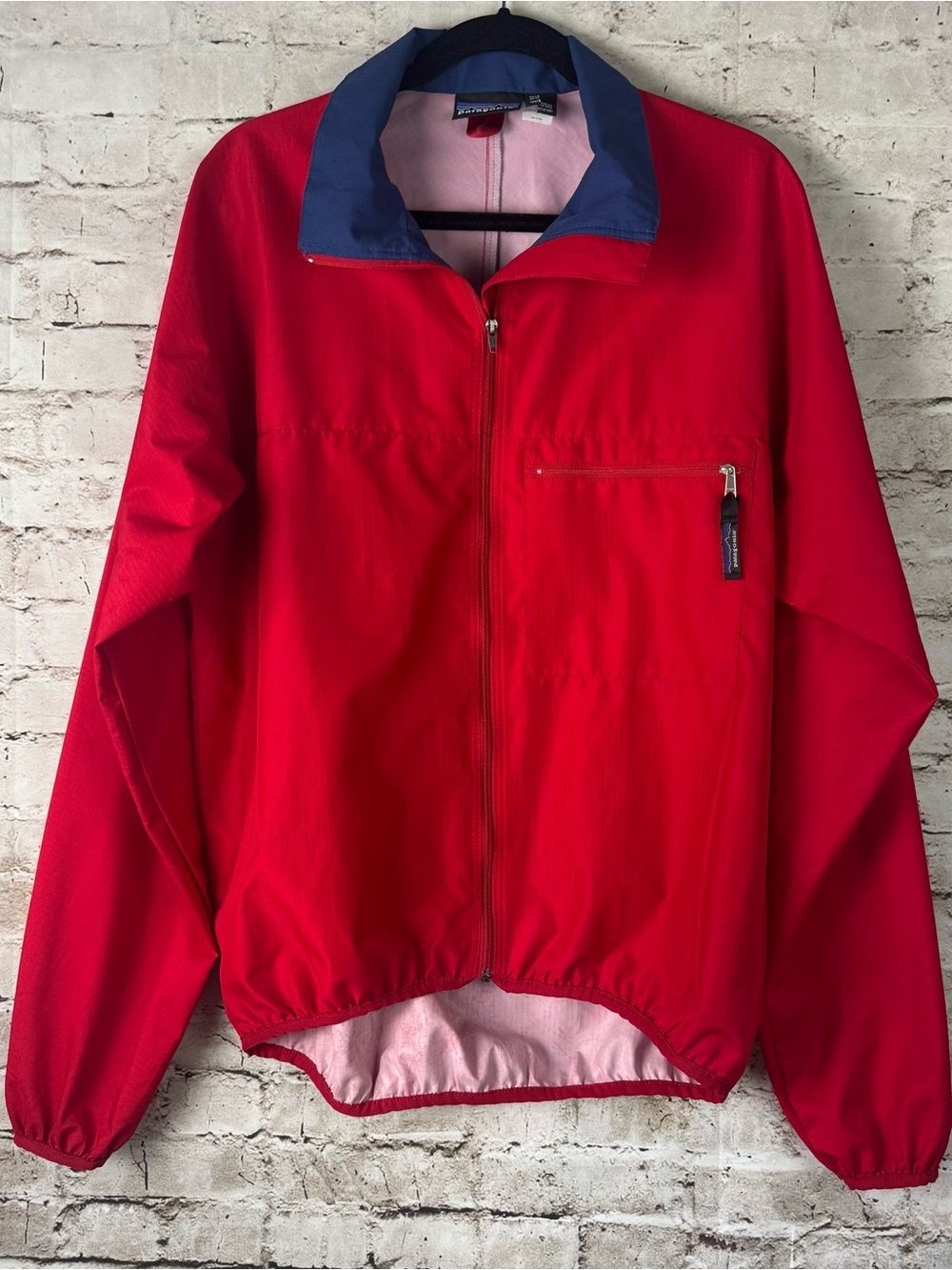 Vintage Men's Patagonia Large Velocity Shell Windbreaker Jacket Red Blue READ  L